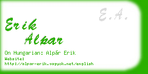 erik alpar business card